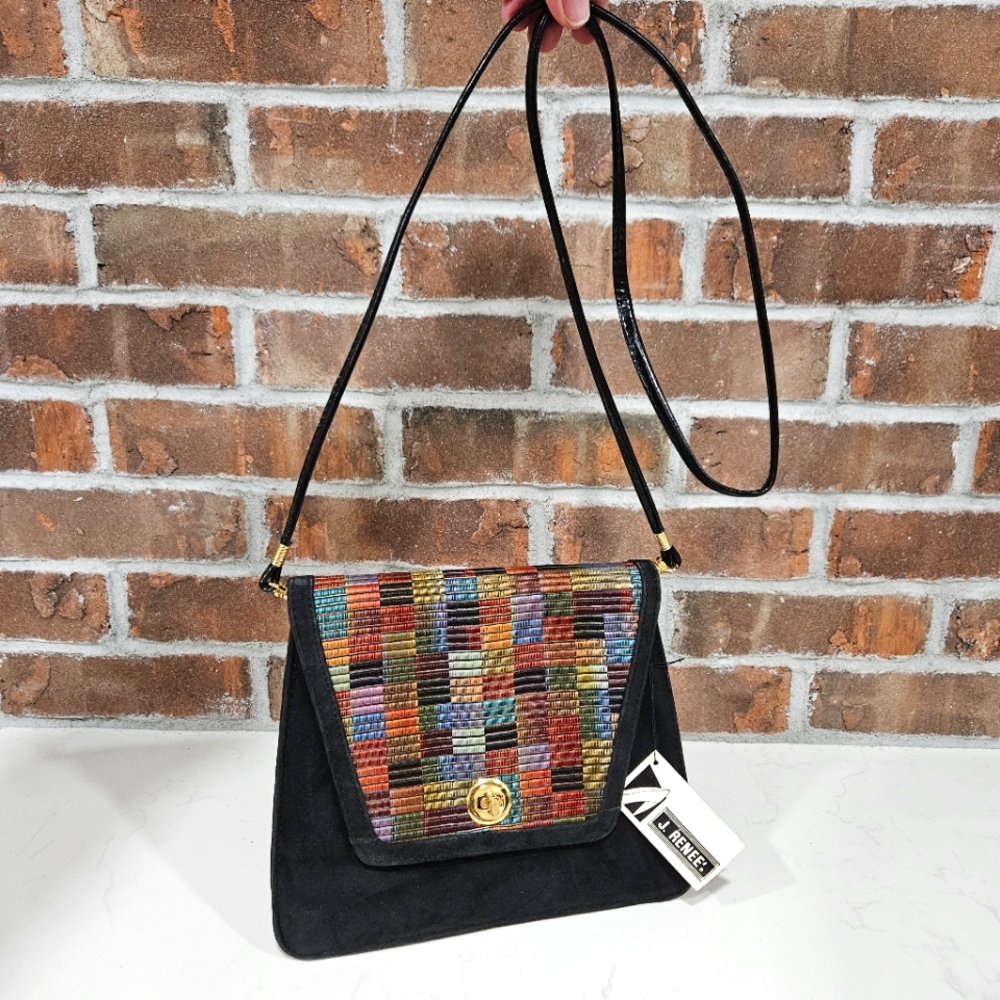 NWT J. Reneé Roso Latt Black Vintage Crossbody Bag